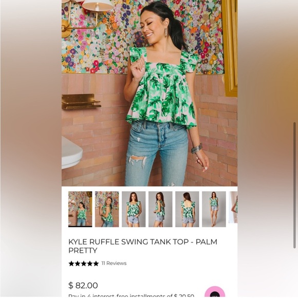 Buddy Love Swing Ruffle Top Palm Pattern - Picture 5 of 5